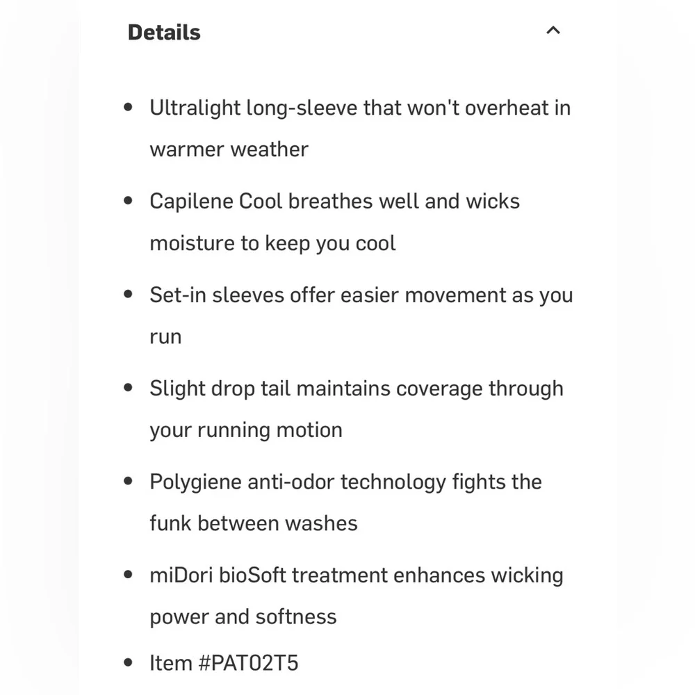 NWT Patagonia men’s Capilene Cool Lightweight Long-Sleeve Shirt sz M - Picture 6 of 7